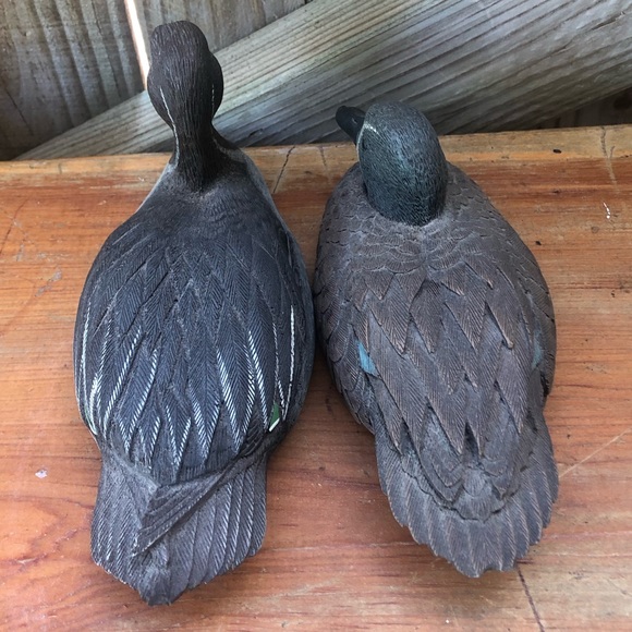 Set of 2 Jim Palmer Carved Resin Duck Decoy Figurines Blue Wing Teal & Stifftail - Picture 4 of 11